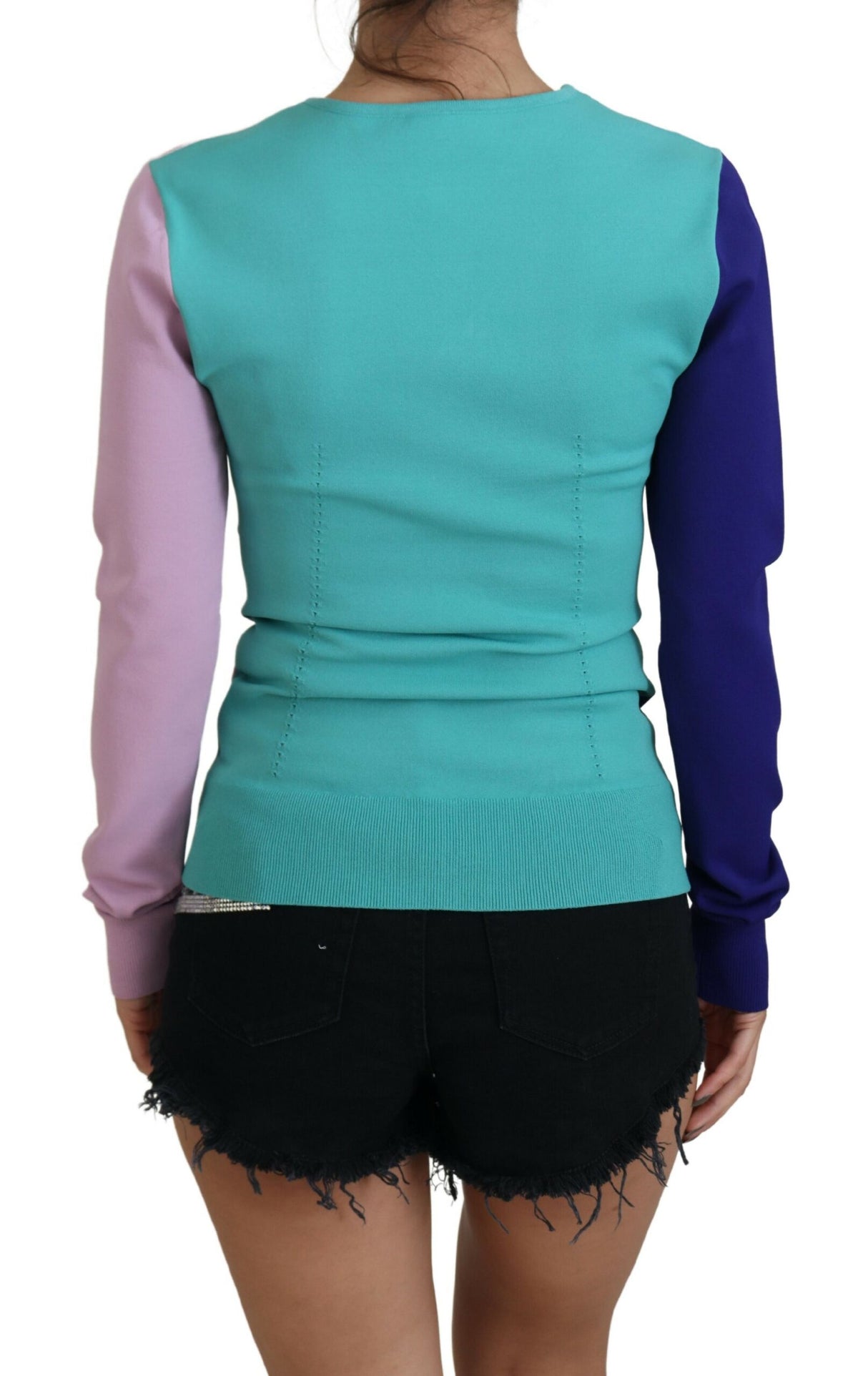 Dolce & Gabbana Chic Multicolor V-Neck Pullover Sweater