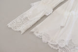 Dolce & Gabbana Elegant White Lace Trim Cotton Blouse