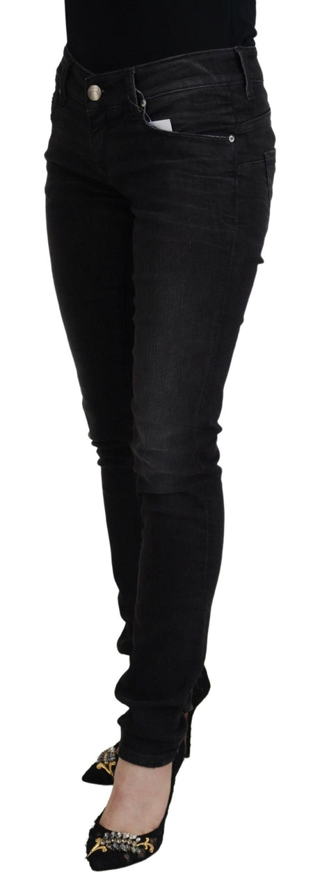 Acht Chic Black Low Waist Straight Leg Jeans