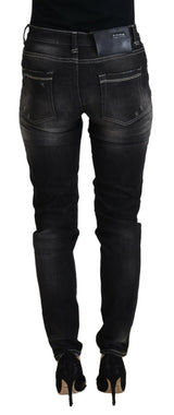 Acht Elegant Tapered Mid Waist Black Jeans