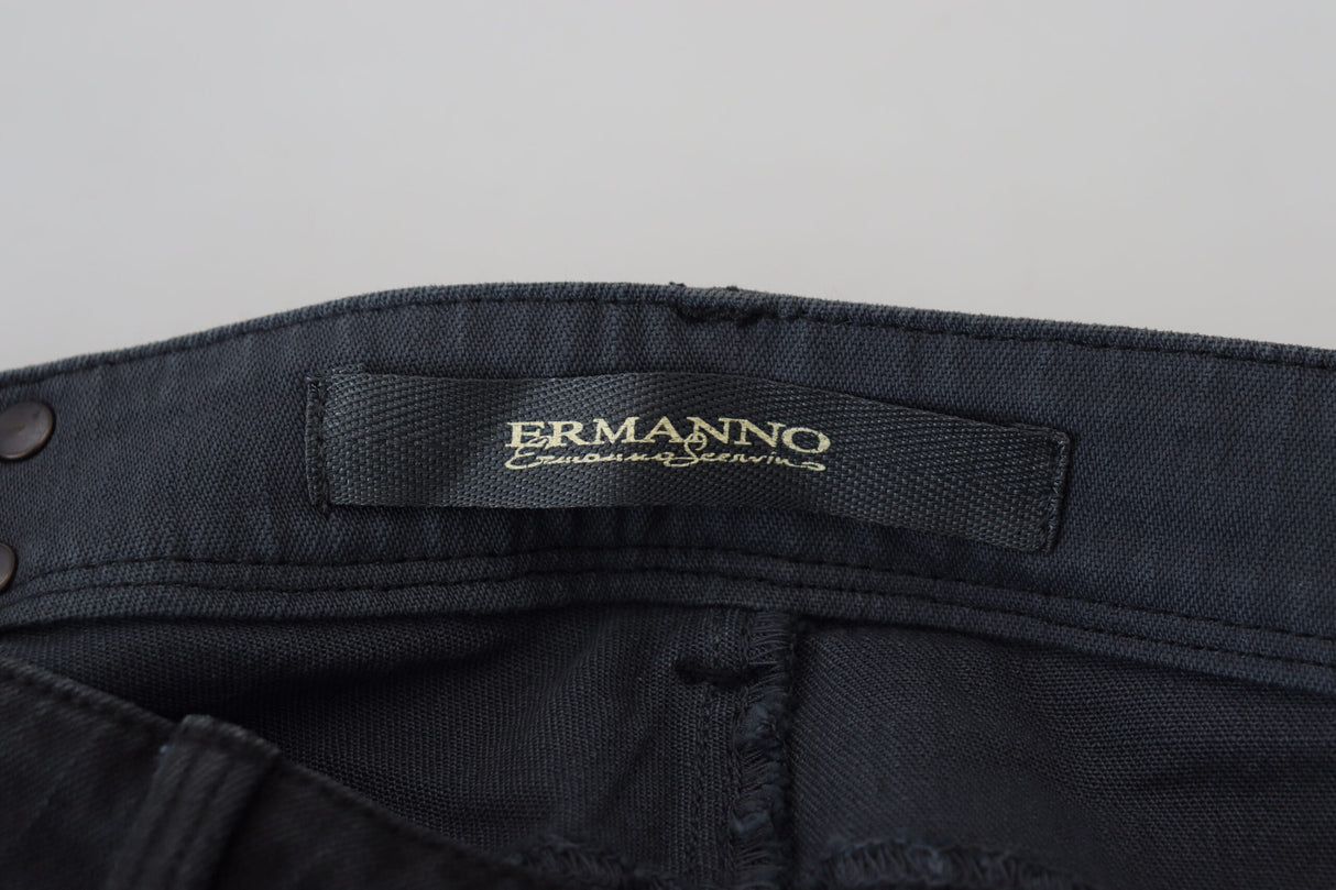 Ermanno Scervino Chic Low Waist Black Skinny Jeans