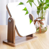 Portable Wooden Desktop Makeup Mirror - Folding Design
