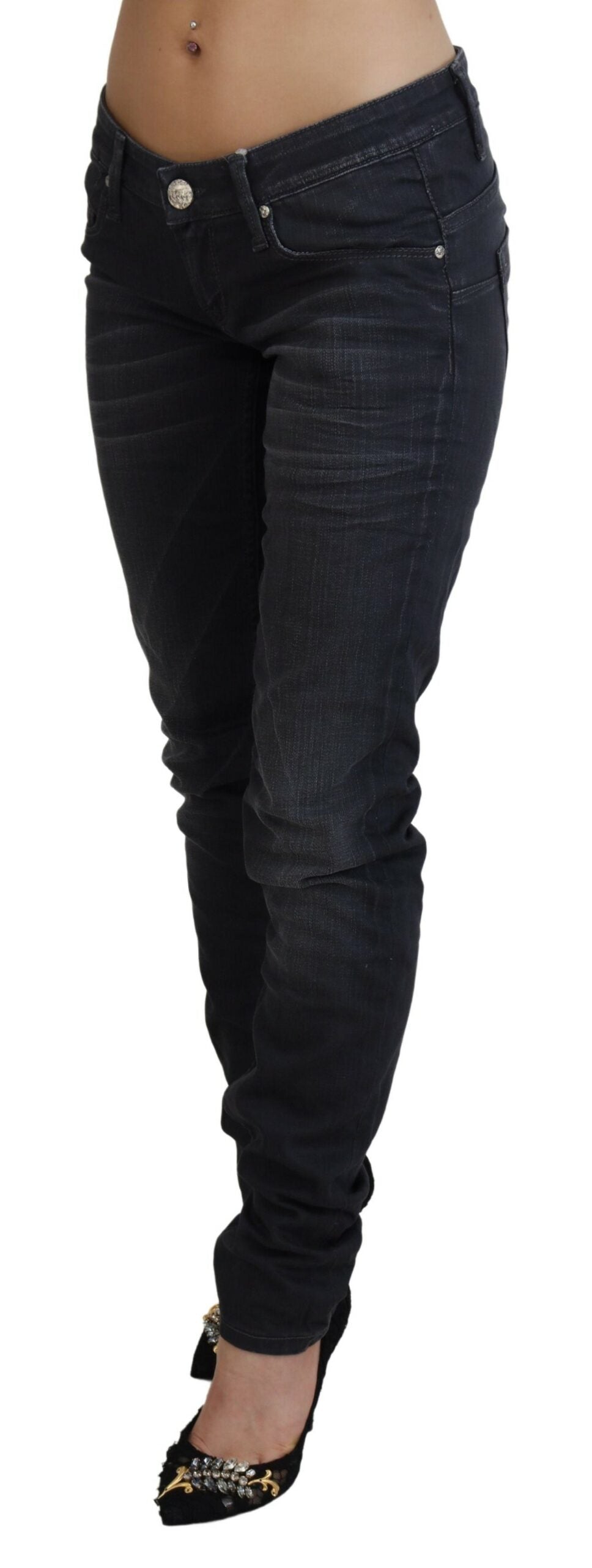 Acht Sleek Black Washed Slim Fit Denim