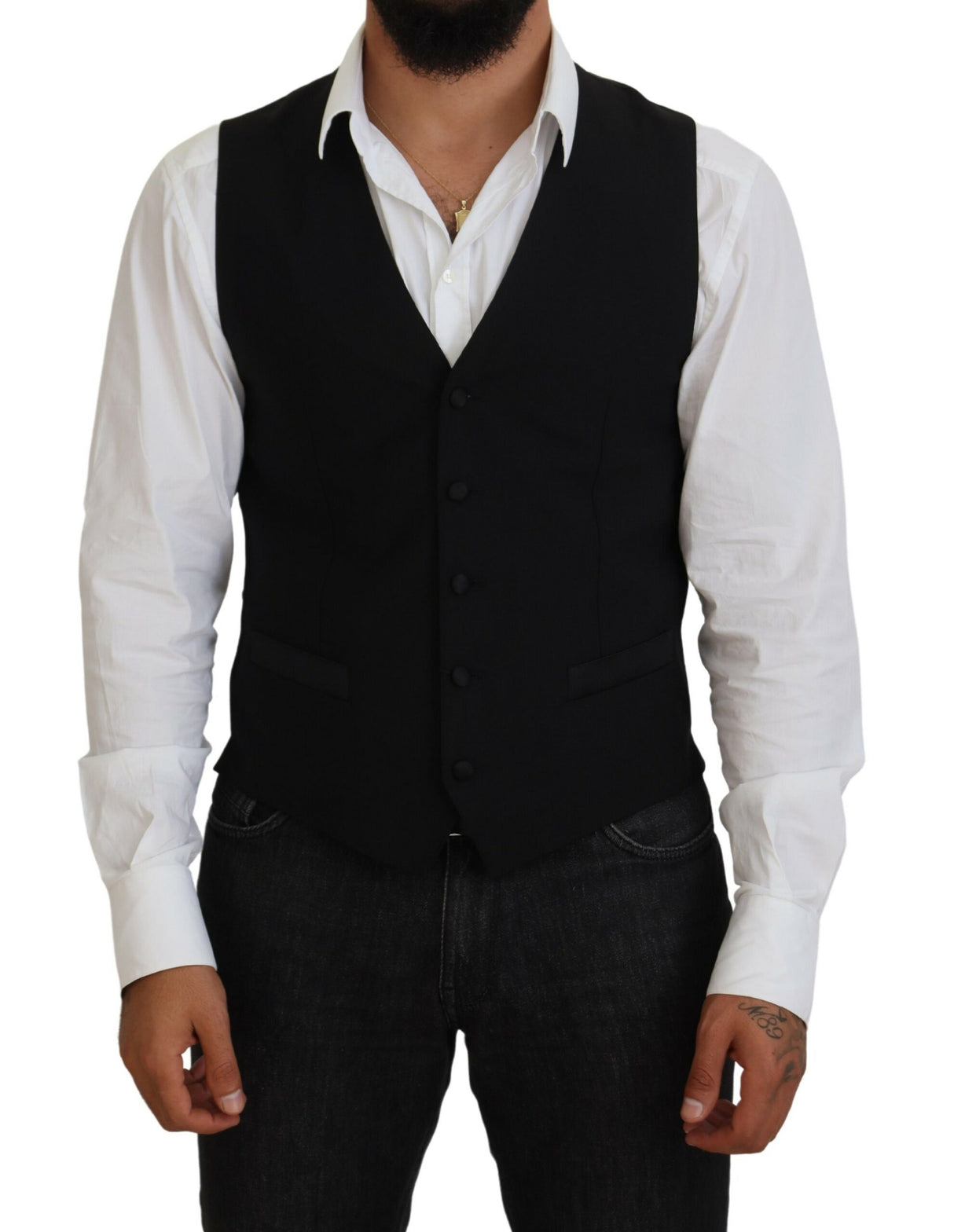 Dolce & Gabbana Elegant Black Formal Dress Vest