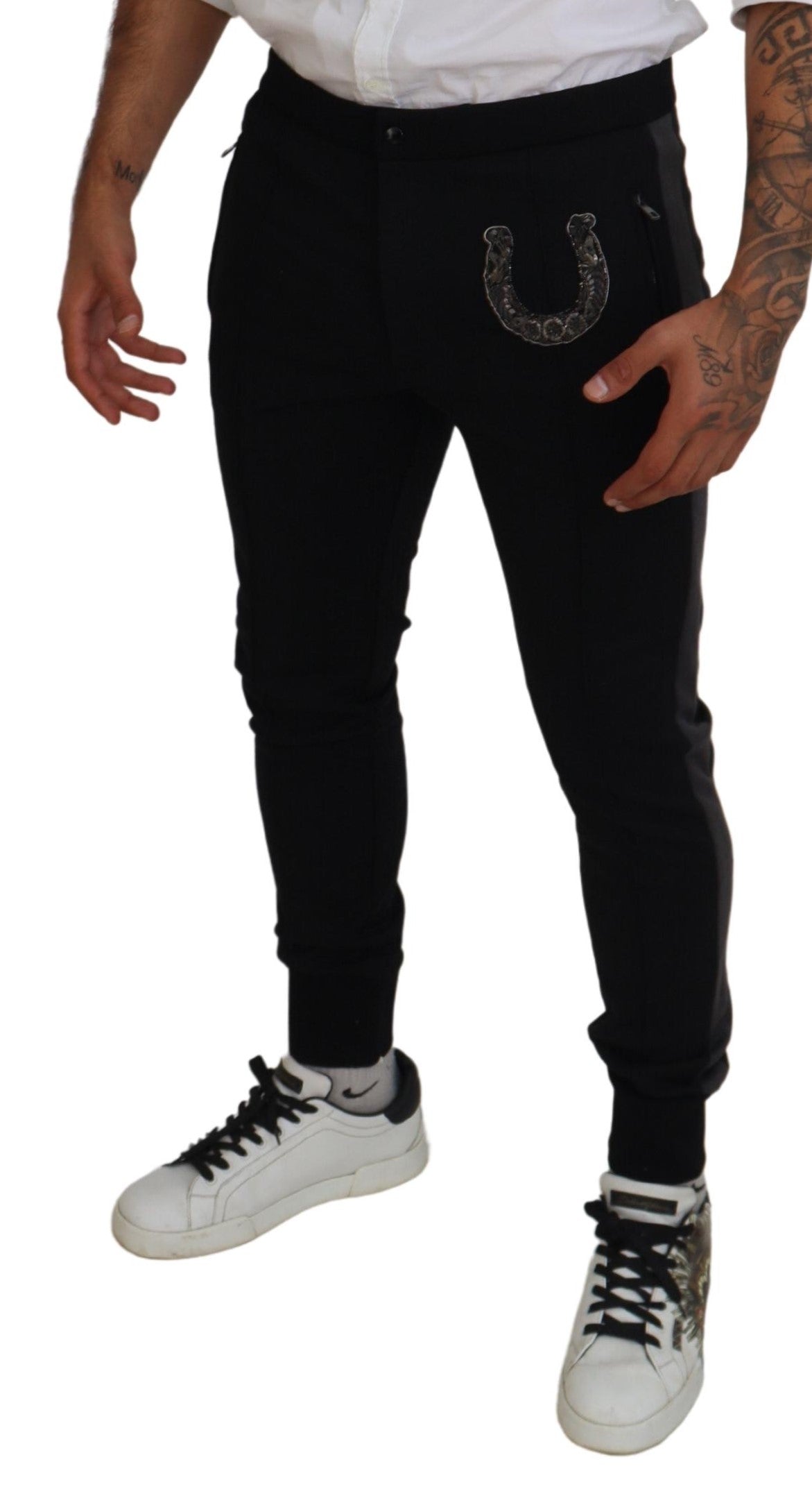 Dolce & Gabbana Elegant Black Jogger Pants in Luxe Wool Blend