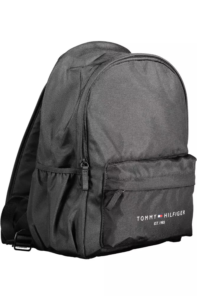 Tommy Hilfiger Black Polyester Men Backpack