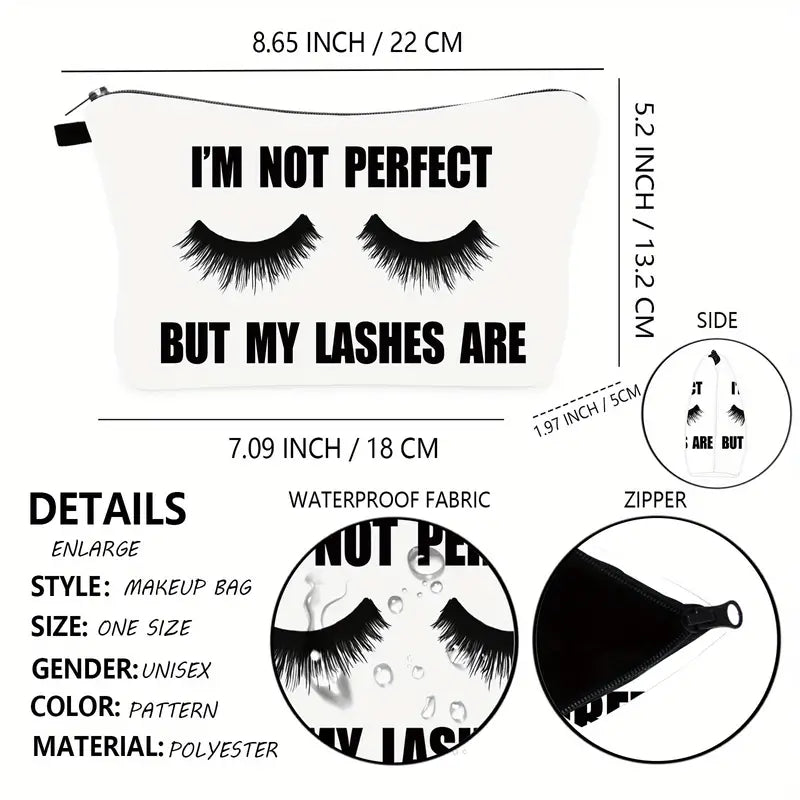 Creative Waterproof Eyelash Print Makeup Bag for Women