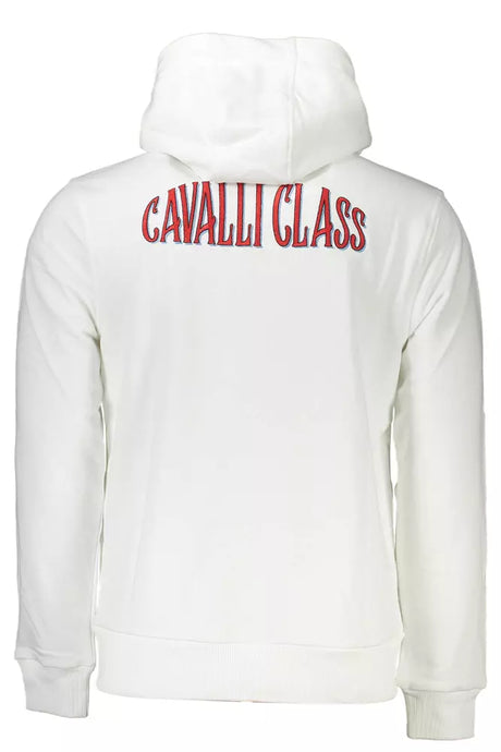 Cavalli Class White Cotton Men Sweatshirt