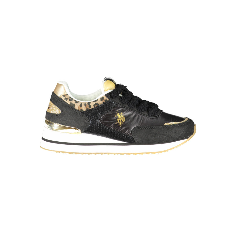 U.S. Polo Sneakers Black/Gold - Women's