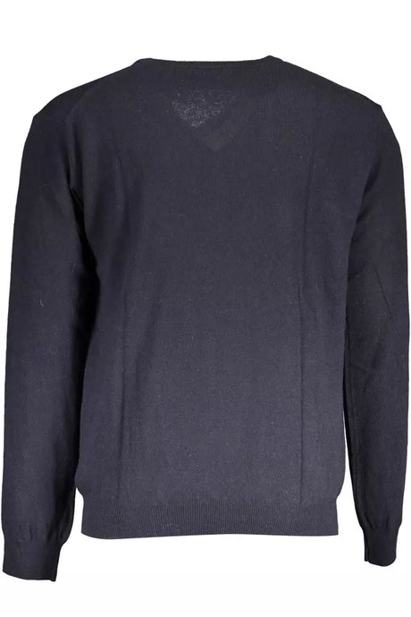 La Martina Blue Wool Men Sweater