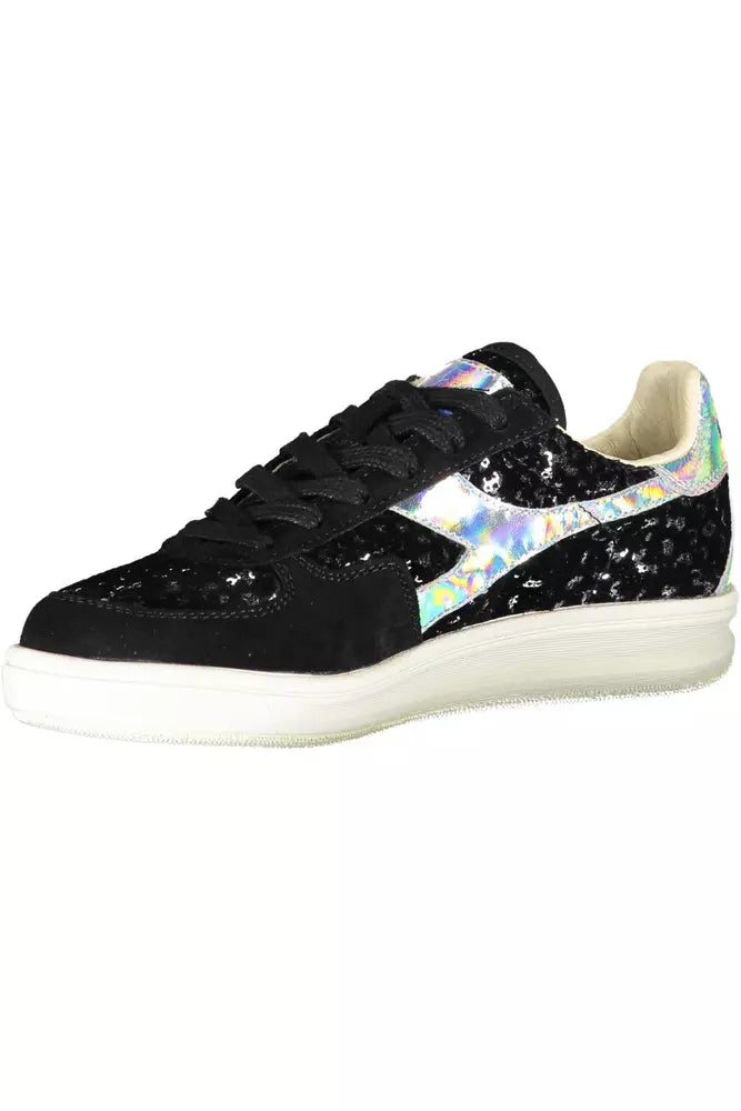 Diadora Black Leather Womens Sneaker