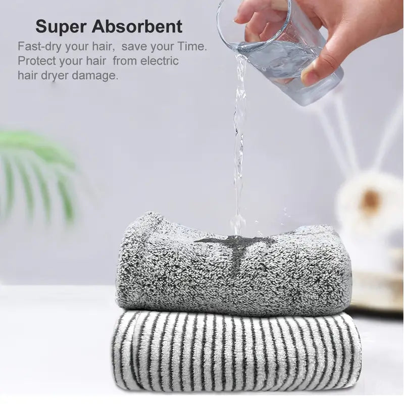 Microfiber Hair Drying Cap - Quick Absorbent Gray Towel