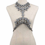 Fashionable Alloy Body Chain with Gemstone Pendant