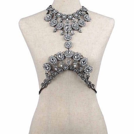 Fashionable Alloy Body Chain with Gemstone Pendant