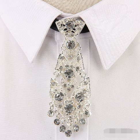 Trendy Unisex Metal Diamond Small Tie Accessories