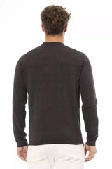 Alpha Studio Brown Cotton Men Sweater