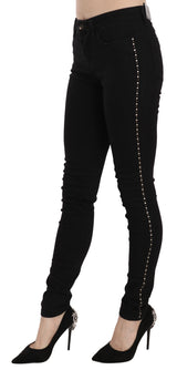 Costume National Chic Mid Waist Skinny Black Denim