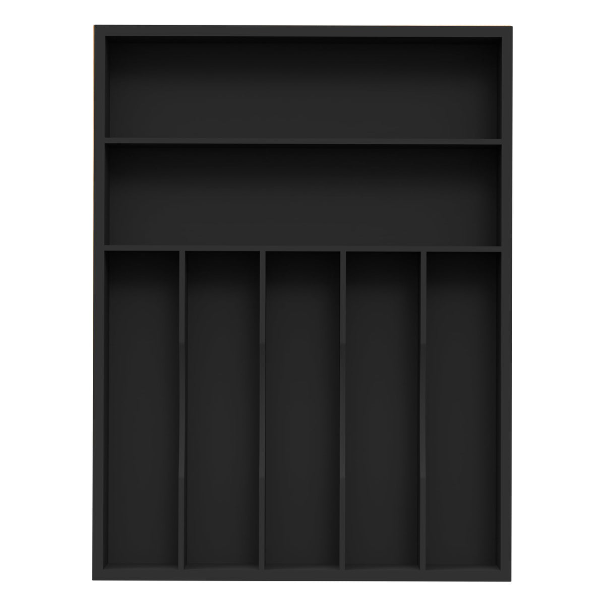 Unibambou Sliverware Organizer Bamboo Kitchen Drawer Organizer Flatware Organizer Tray Holder for Sliverware Utensil & Cutlery (7 Slots Black)