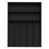 Unibambou Sliverware Organizer Bamboo Kitchen Drawer Organizer Flatware Organizer Tray Holder for Sliverware Utensil & Cutlery (7 Slots Black)