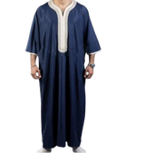 Stylish Men's Black Long Shirt Muslim Robe