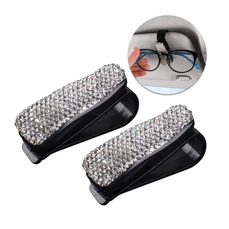 Multifunctional Diamond Car Glasses Clip for Sun Visor