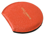 Dolce & Gabbana Elegant Orange Calfskin Mirror Holder