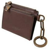 Dolce & Gabbana Elegant Brown Leather Coin Purse Wallet