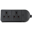AV:Link POWER Extension Trailing Socket Heavy Duty 2-Gang 13A Black 429.620UK
