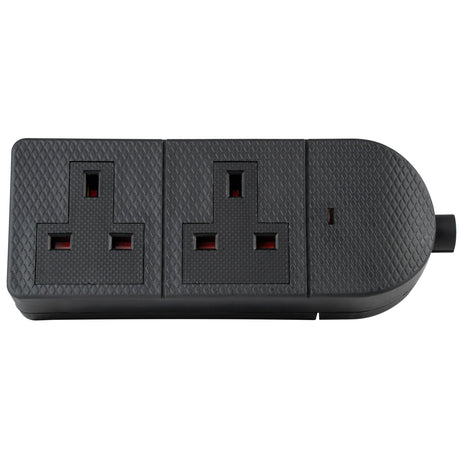 AV:Link POWER Extension Trailing Socket Heavy Duty 2-Gang 13A Black 429.620UK