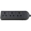 AV:Link POWER Extension Trailing Socket Heavy Duty 3-Gang 13A Black 429.621UK