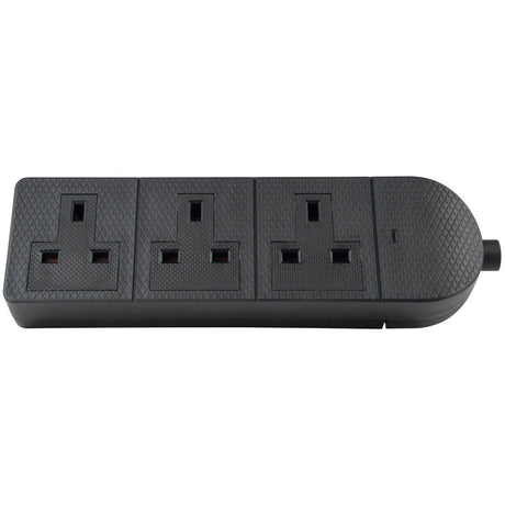 AV:Link POWER Extension Trailing Socket Heavy Duty 3-Gang 13A Black 429.621UK