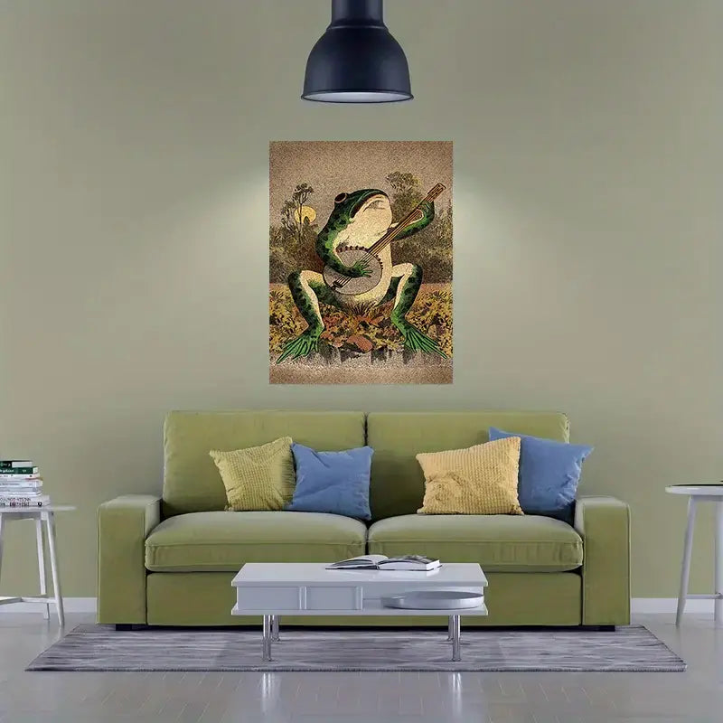 6 pc Casual Guitar Frog Canvas Art for Home Decor