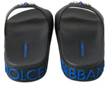 Dolce & Gabbana Elegant Black Leather Slide Sandals