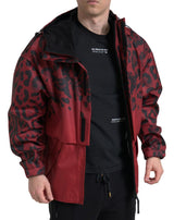 Dolce & Gabbana Radiant Red Leopard Print Hooded Jacket