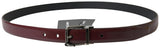 Dolce & Gabbana Elegant Bordeaux Leather Belt with Metal Buckle