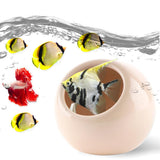 Aquarium Decor Ceramic Cave Betta Fish Tank Hideout Stone Fast Landscape Ceramic Ornament for Fish Shrimp Turtle (Orange)