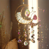 Crystal Moon Star Suncatcher Pendant for Home Decor