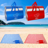 Woanger 2 Pieces Tatami Straw Ground Mat Foldable Waterproof Handy Mat with Strap Portable Straw Beach Mat RV Outings Camping Outdoor Travel Hiking Lawn 60 L x 78 W Red and Blue
