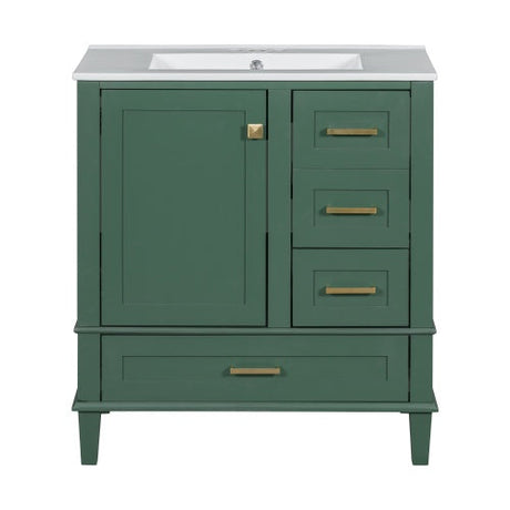 30 Bathroom Vanity , Modern Bathroom Cabinet With Sink Combo Set, Bathroom Storage Cabinet With A Soft Closing Door And 3 Drawers, Solid Wood Frame