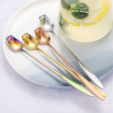 Creative Rose Stainless Steel Long Handle Coffee Spoon