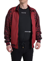 Dolce & Gabbana Red Leopard Print Bomber Jacket