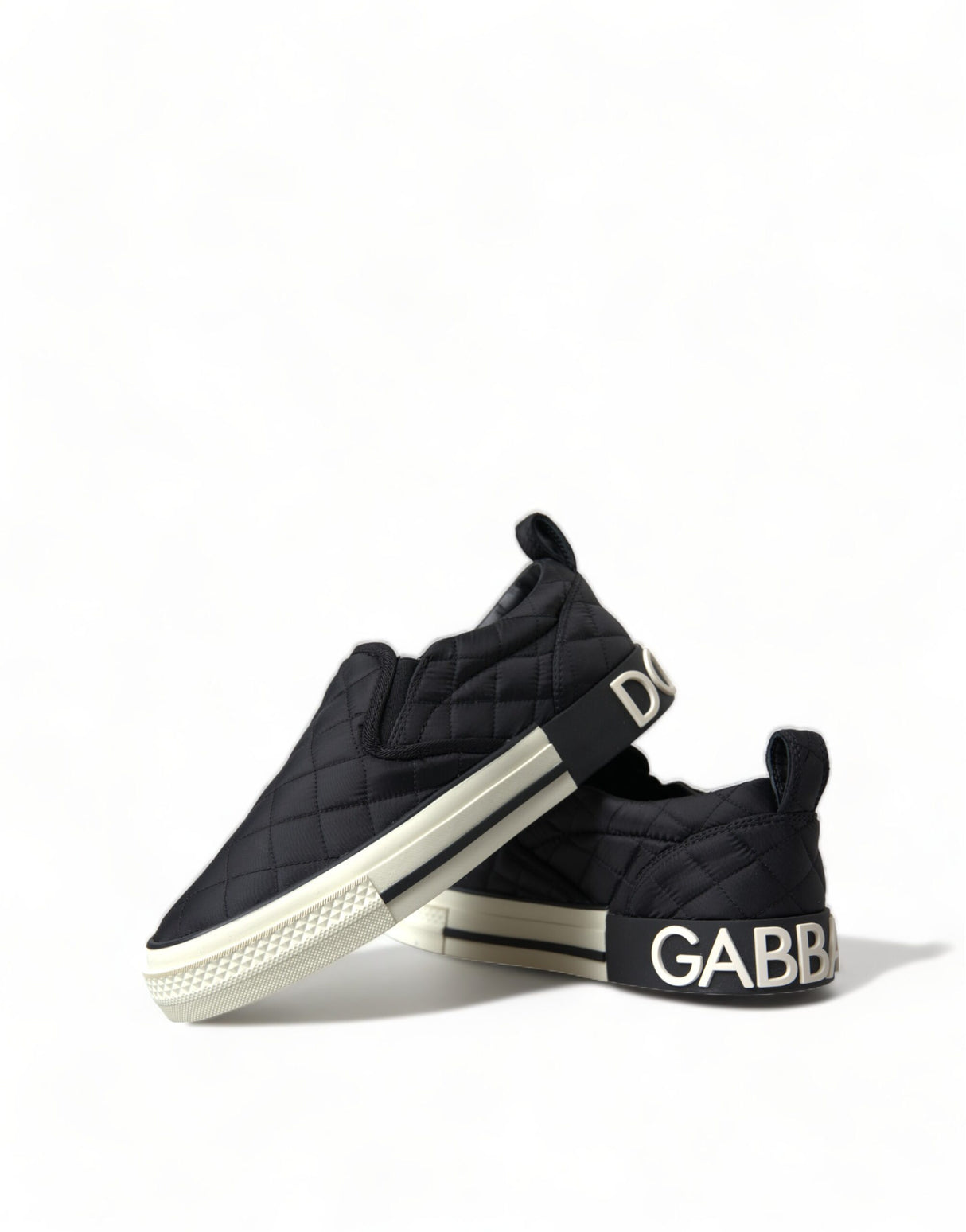 Dolce & Gabbana Elegant Quilted Black Canvas Sneakers