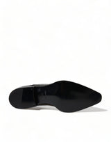 Dolce & Gabbana Elegant Black Leather Formal Flats