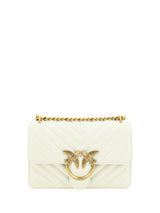 PINKO White Leather Love One Mini Shoulder Bag