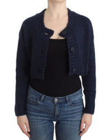 John Galliano Chic Cropped Blue Cardigan