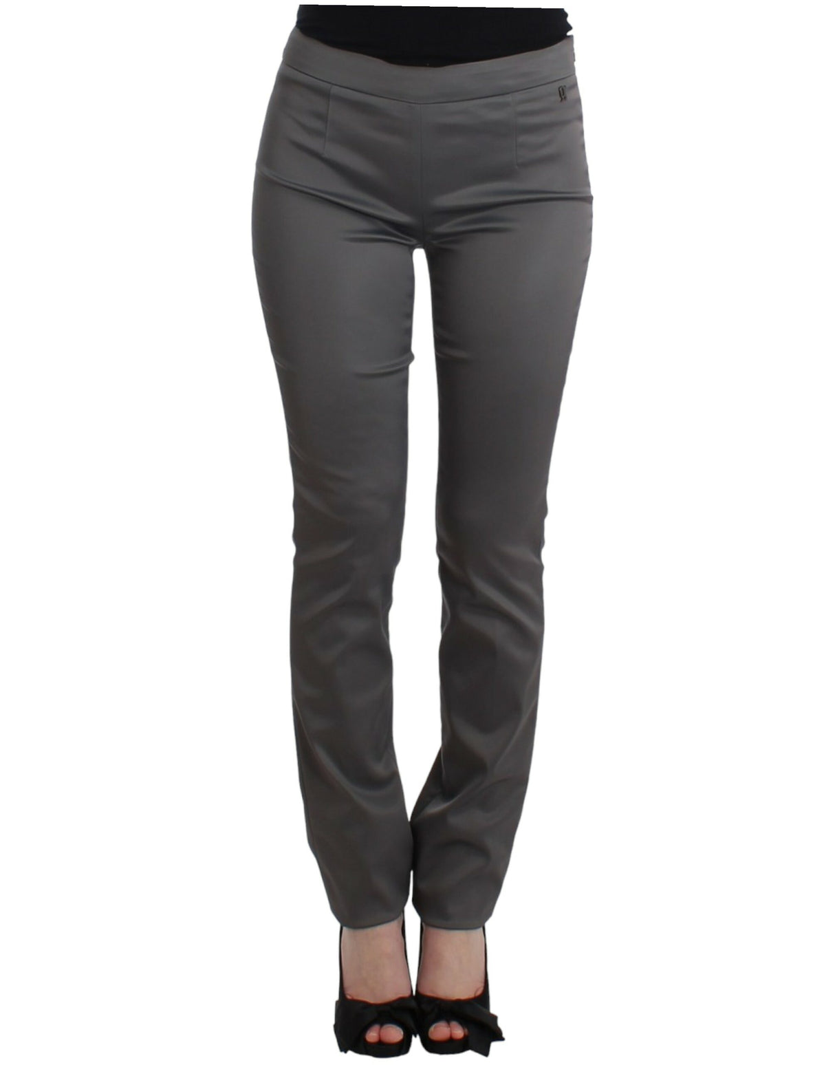 John Galliano Chic Gray Slim-Fit Designer Pants