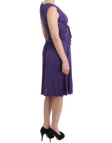 John Galliano Elegant Purple Knee-Length Jersey Dress