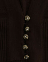 Cavalli Elegant Brown Virgin Wool Cropped Cardigan