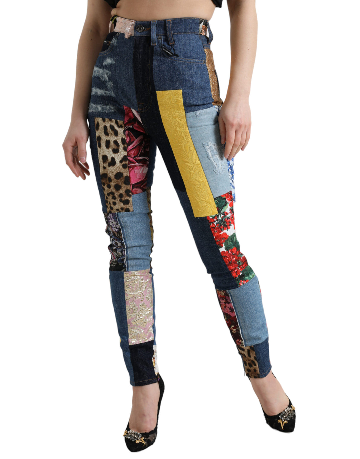 Dolce & Gabbana Vibrant Patchwork Skinny Jeans