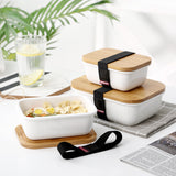 Japanese Ceramic Rectangular Storage Box with Lid
